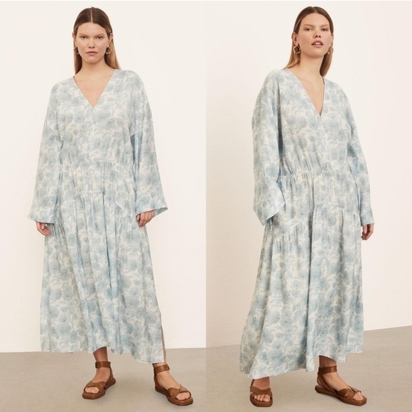 NWOT Vince Dahlia Long Sleeve Double V-Neck Dress | XL - Picture 5 of 6